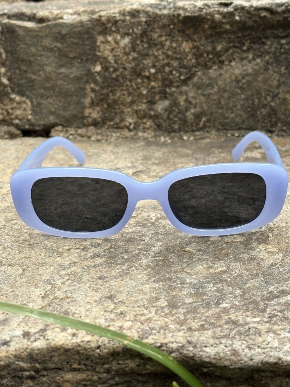 90s Retro Periwinkle Purple Blue Rectangle Sunglasses Festival Rave Wear Summer